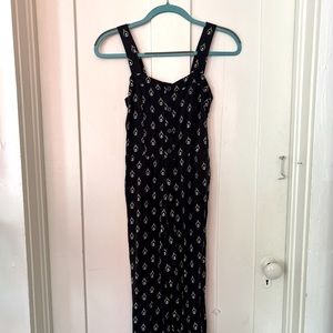 Floral Petite LOFT Jumpsuit in Navy XSP